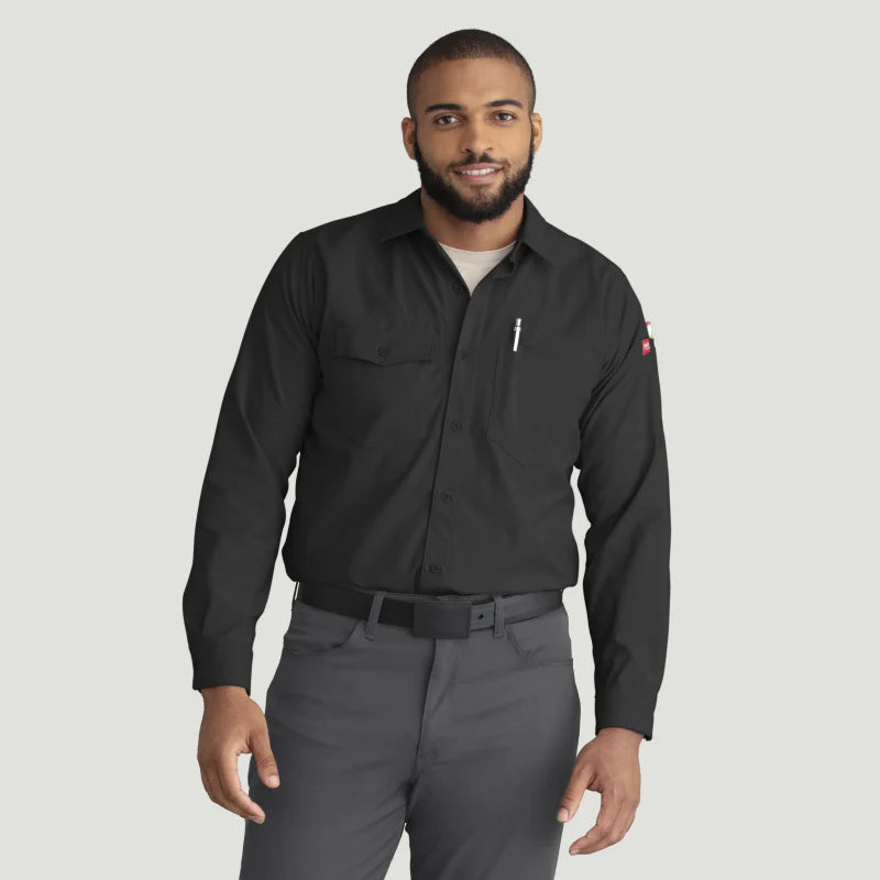 Men Button Up Work Shirt