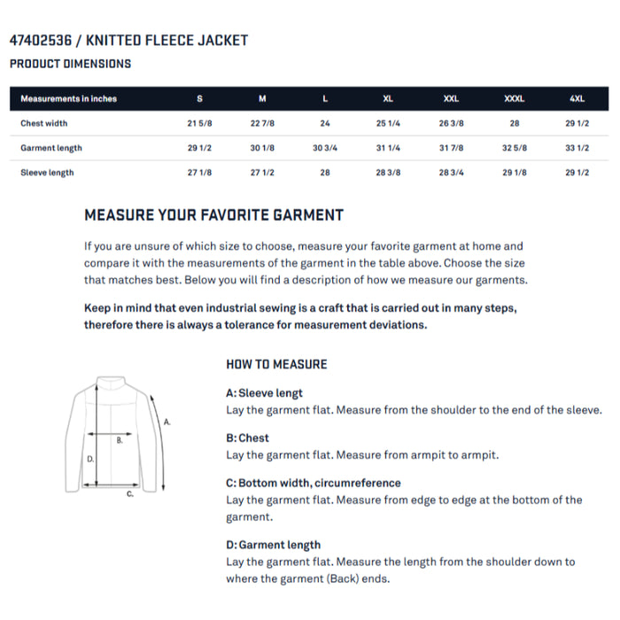 Blaklader® Knitted Fleece Jacket - 4740