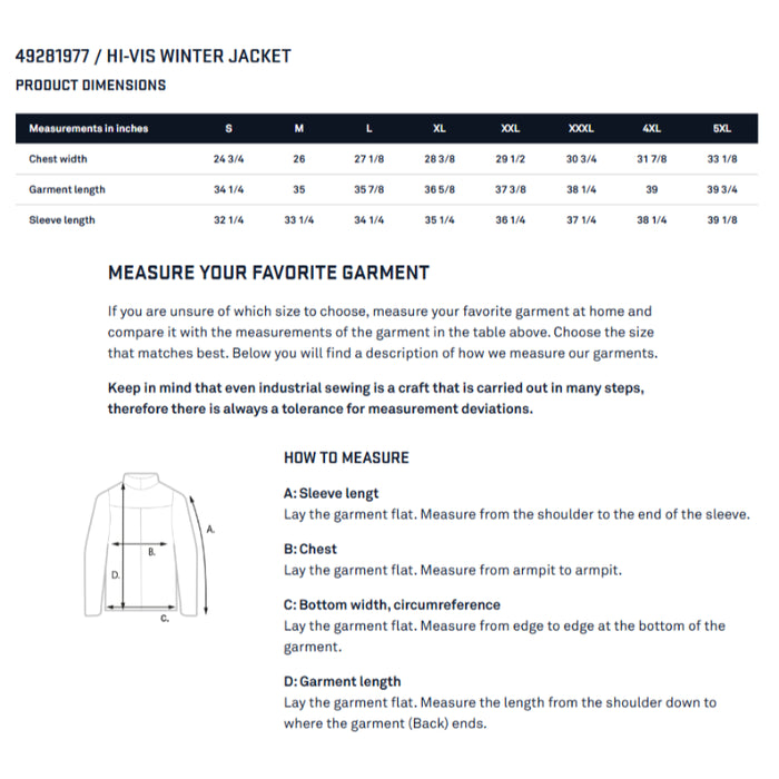 Blaklader® Hi Vis Winter Safety Jackets - 4928