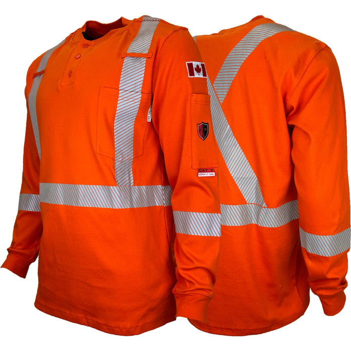 Atlas Guardian® FR / ARC Flash Henley Shirts w/2" Segmented Stripes - 403OR