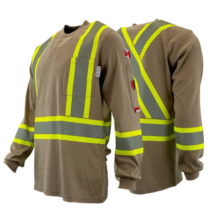 Atlas Guardian® FR / ARC Flash Henley Shirts w/4" Segmented Stripes - 4034