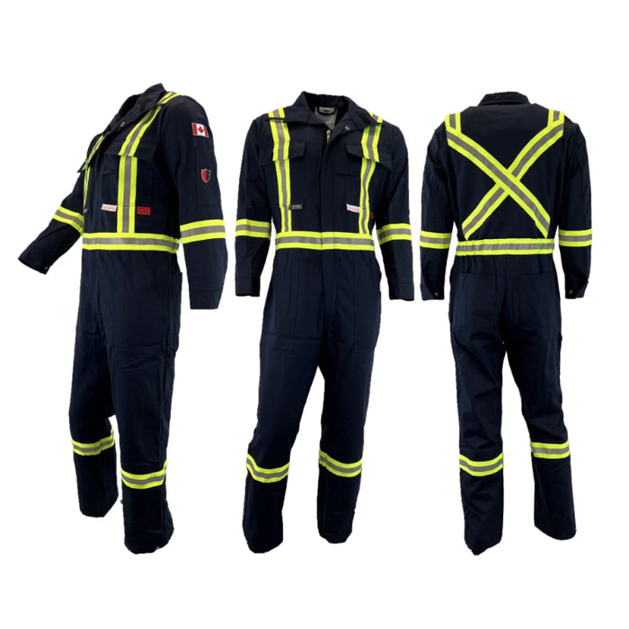Atlas Guardian® FR / ARC Flash Hi Vis 2" Striped Coveralls - Black - 1072