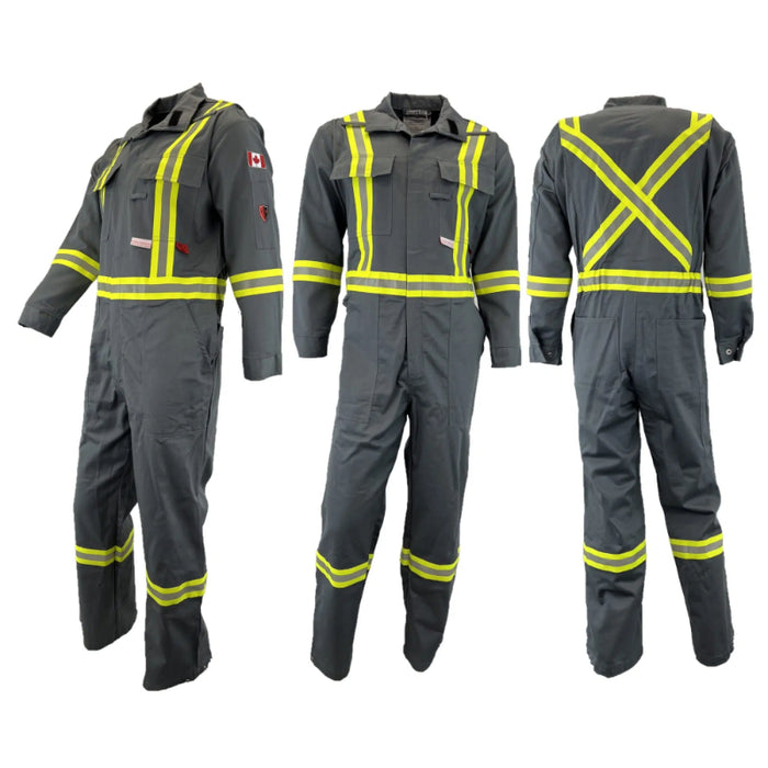 Atlas Guardian® FR / ARC Flash Hi Vis 2" Striped Coveralls - Gray - 1072