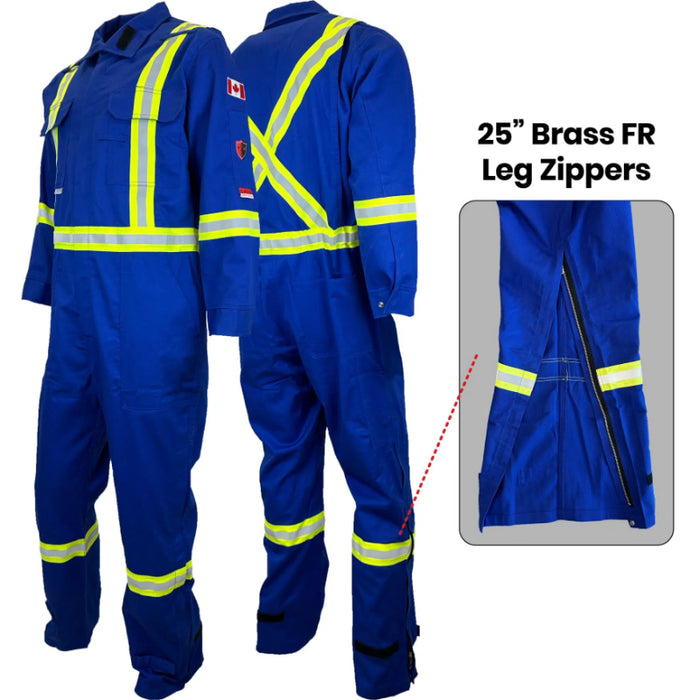 Atlas Guardian® FR / ARC Flash Hi Vis Safety Coveralls w / Plastic Leg Zippers - 1272