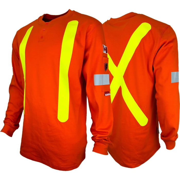 Atlas Guardian® FR / ARC Flash OHSA Compliant Hi Vis Henley Shirt - 503OR