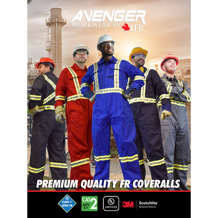 IFR Workwear® Avenger 7 Stripped Coverall - Style 3108 - X Back and Flame Resistant - Navy