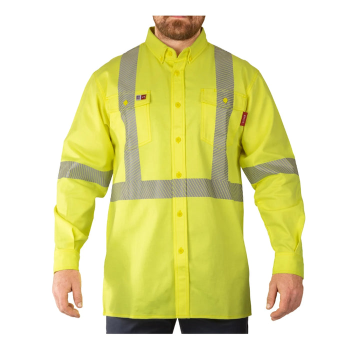 Big Bill® FR/Hi Vis PRO Button-Down Dress Shirt - Yellow Lime - 107PR6