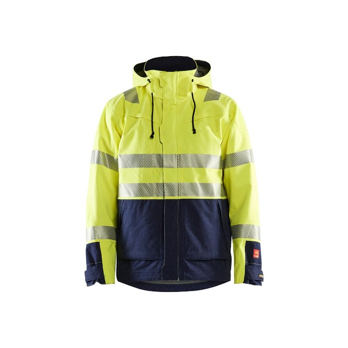Blaklader® Hi Vis Flame Resistant Multinorm Safety Shell Jacket - Yellow/Navy -  4786