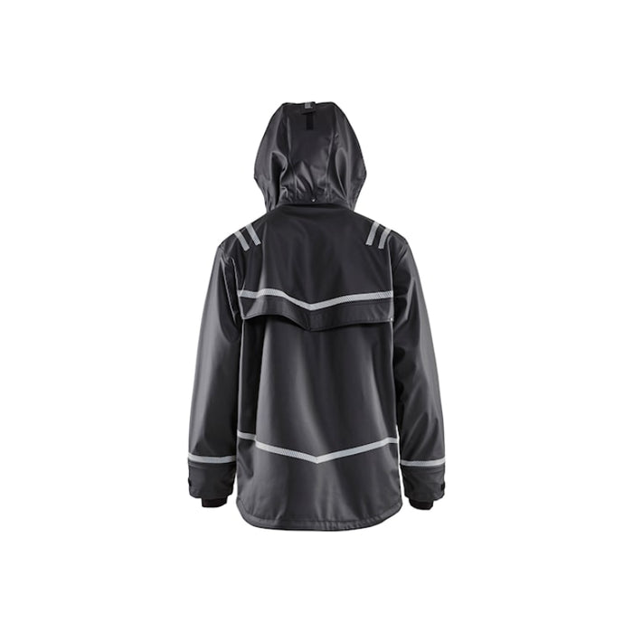 Blaklader® Hooded Rain Jacket with Reflective Details - Black - 4317