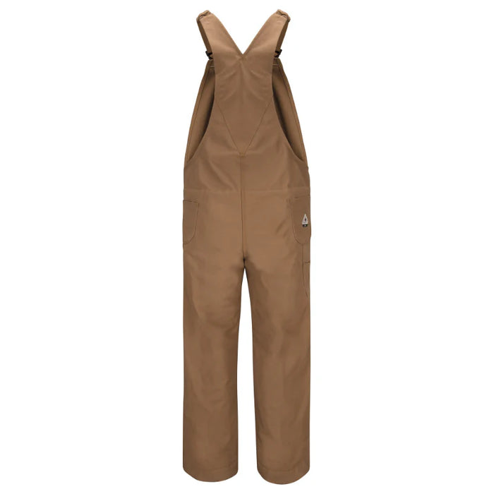 Bulwark® Men's Heavyweight FR Insulated Brown Duck Bib Overall with Knee Zip - BLN6