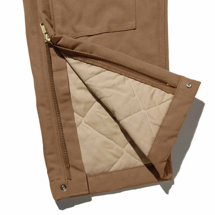 Bulwark® Men's Heavyweight FR Insulated Brown Duck Bib Overall with Knee Zip - BLN6