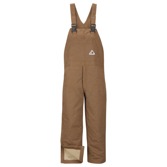 Bulwark® Men's Heavyweight FR Insulated Brown Duck Bib Overall with Knee Zip - BLN6