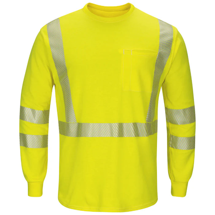 Bulwark® Men's Lightweight FR Hi-Visibility Long Sleeve T-Shirt - SMK8