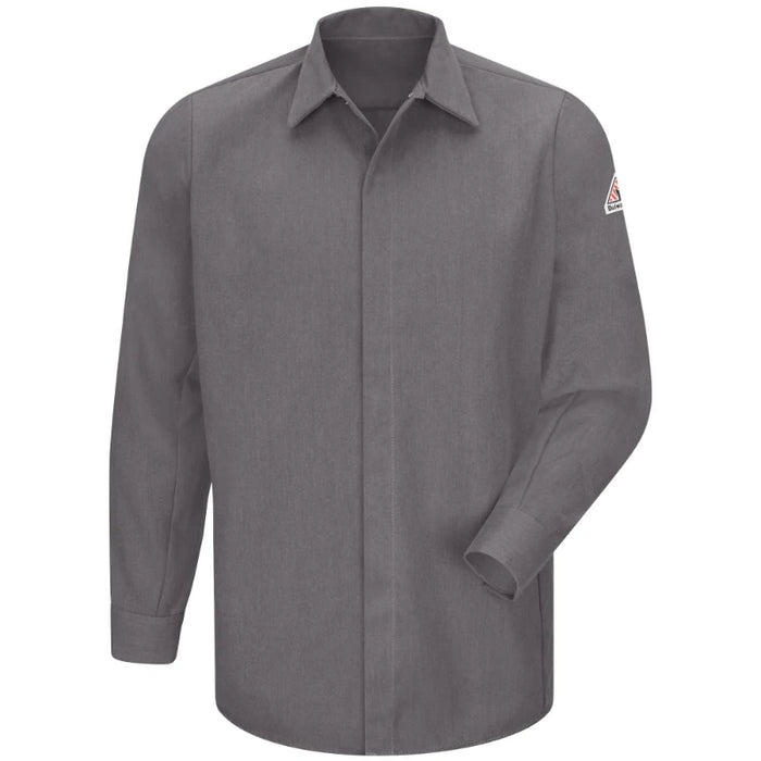 Bulwark® Men's Midweight FR Pocketless Concealed-Gripper Work Shirt - SMS2