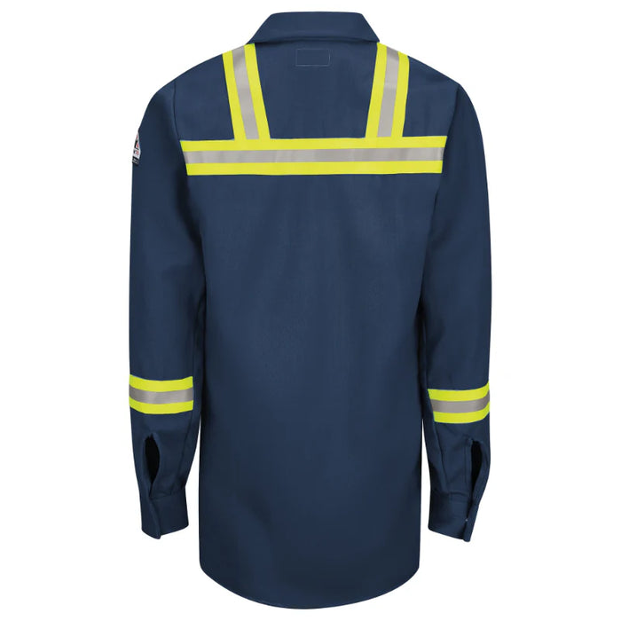 Bulwark® FR Enhanced Visibility Concealed-Gripper Pocketless Work Shirt - SMS6