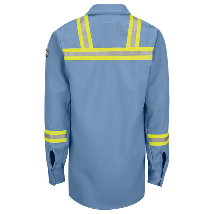 Bulwark® FR Enhanced Visibility Concealed-Gripper Pocketless Work Shirt - SMS6