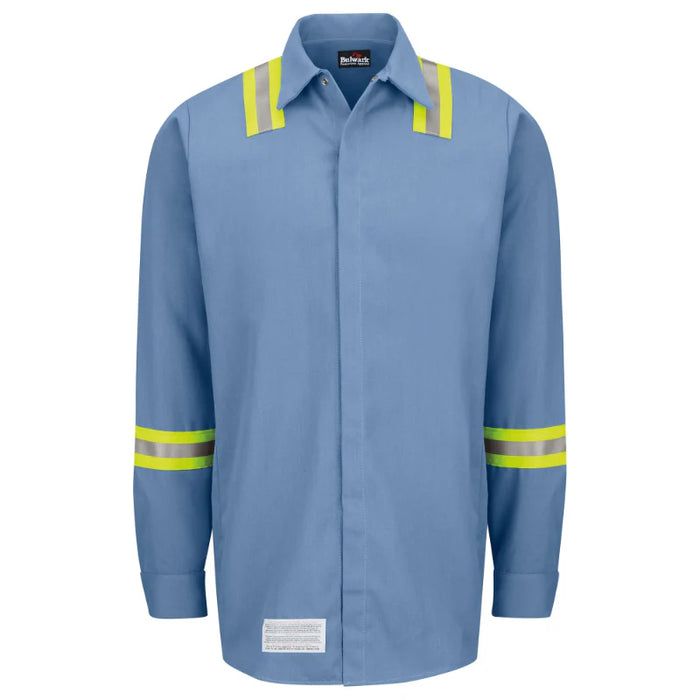 Bulwark® FR Enhanced Visibility Concealed-Gripper Pocketless Work Shirt - SMS6