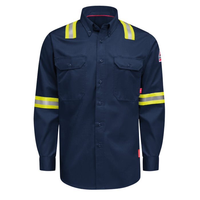 Bulwark® iQ Series Men's FR Enhanced-Vis Midweight Comfort Woven Shirt - QS26-EHV