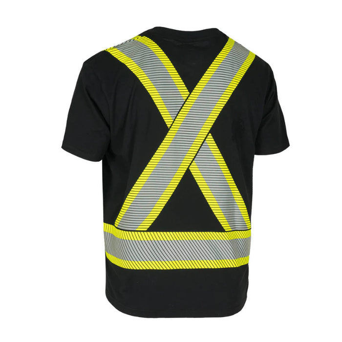 Forcefield® Athletic Fit Hi Vis Crew Neck Short Sleeve Safety Tee Shirt with Segmented Reflective Tape - SEGCBE