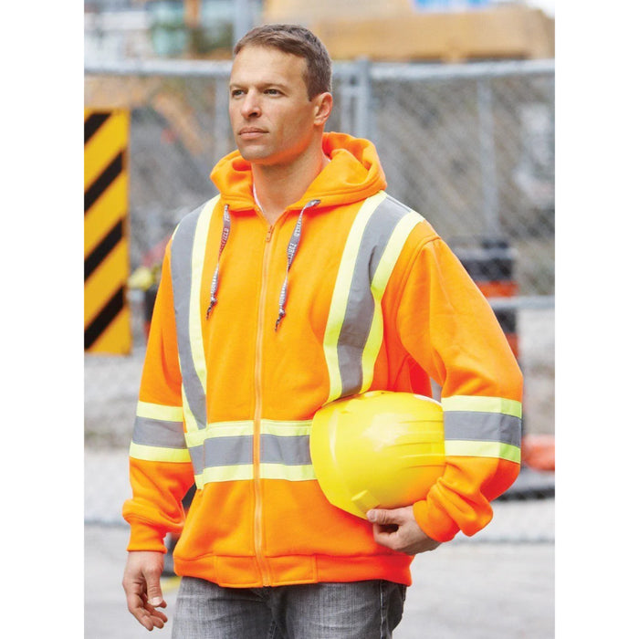 Forcefield® Deluxe Hi Vis Safety Hoodie with Attached Hood - P834J