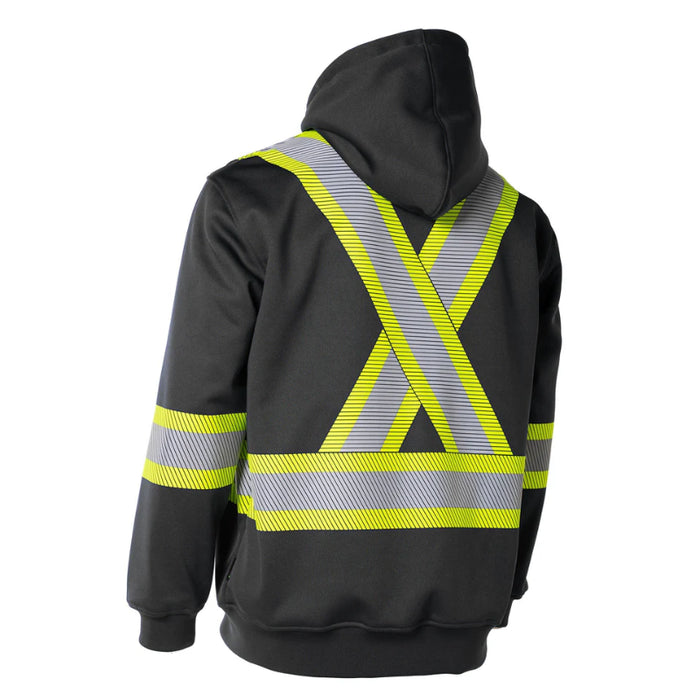 Forcefield® Deluxe Hi Vis Safety Hoodie with Segmented Reflective Tape & Detachable Hood - P844SEG