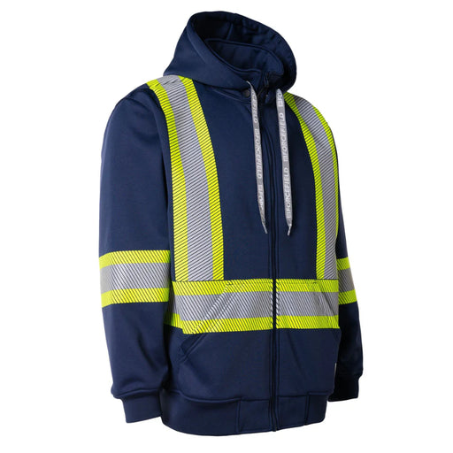 Forcefield® Deluxe Hi Vis Safety Hoodie with Segmented Reflective Tape & Detachable Hood - P844SEG