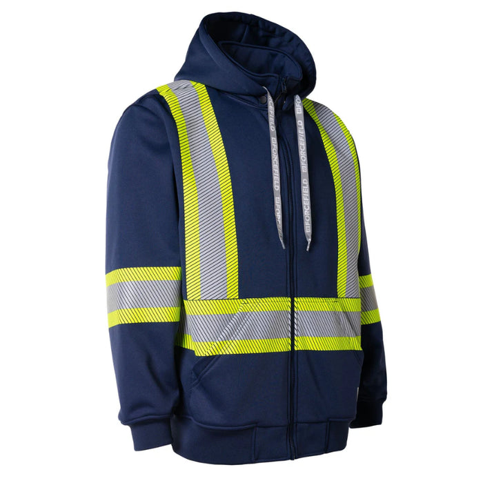 Forcefield® Deluxe Hi Vis Safety Hoodie with Segmented Reflective Tape & Detachable Hood - P844SEG