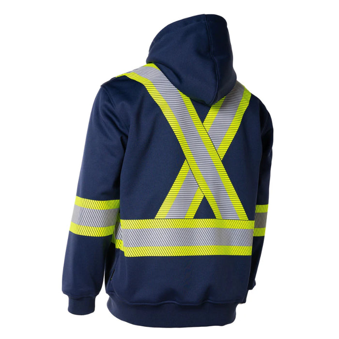 Forcefield® Deluxe Hi Vis Safety Hoodie with Segmented Reflective Tape & Detachable Hood - P844SEG