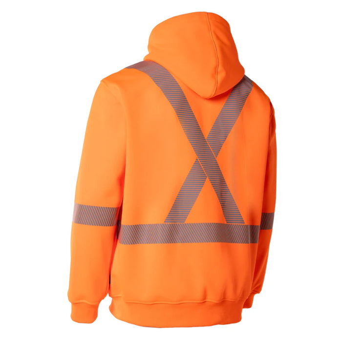 Forcefield® Deluxe Hi Vis Safety Hoodie with Segmented Reflective Tape & Detachable Hood - P844SEG