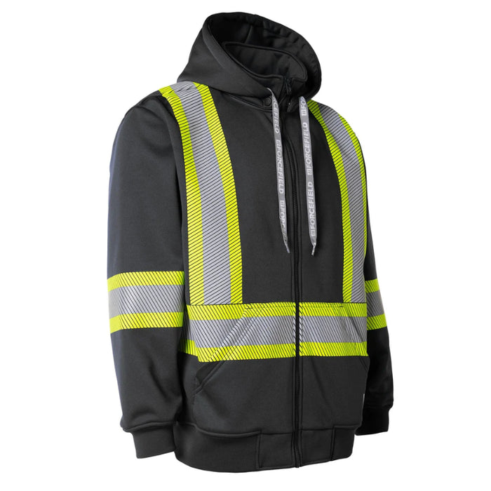 Forcefield® Deluxe Hi Vis Safety Hoodie with Segmented Reflective Tape & Detachable Hood - P844SEG