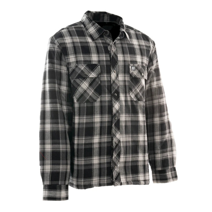Forcefield® Gray Plaid Quilt-Lined Flannel Shirt Jacket - LC53QF-BW