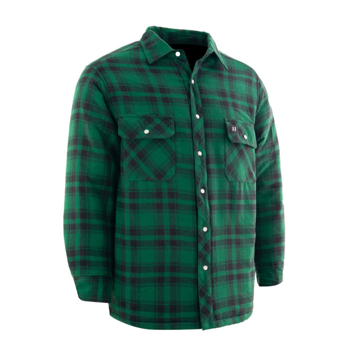 Forcefield® Green Plaid Quilt-Lined Flannel Shirt Jacket - LC53QF-GR