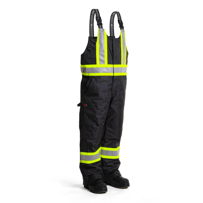 Forcefield® Hi-Vis Flame-Resistant (FR) Ripstop Heavy Weight Lined Bib Pants - FR835-MX-BK