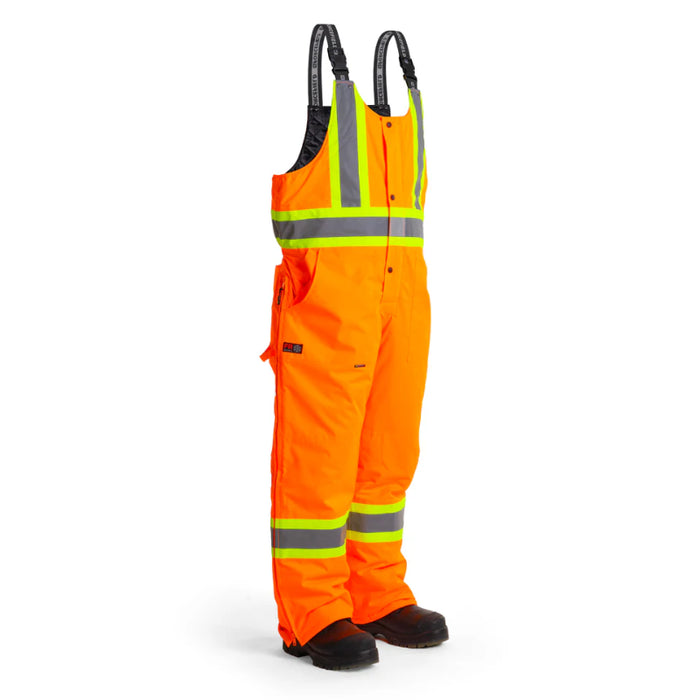 Forcefield® Hi-Vis Orange Flame-Resistant (FR) Ripstop Heavy Weight Lined Safety Bib Pants - FR835
