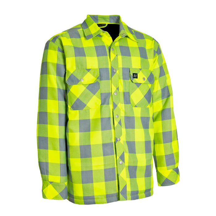 Forcefield® Hi Vis Buffalo Plaid Quilt-Lined Flannel Shirt Jacket - LC53QF-HVBP