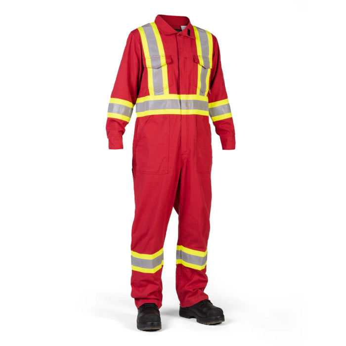 Forcefield® Hi Vis Inherent Red FR Reflective Coverall - FRICRD-YSY