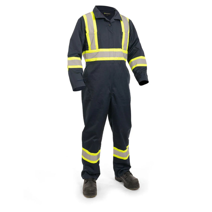 Forcefield® Hi Vis Navy Safety Unlined Coverall - BU145