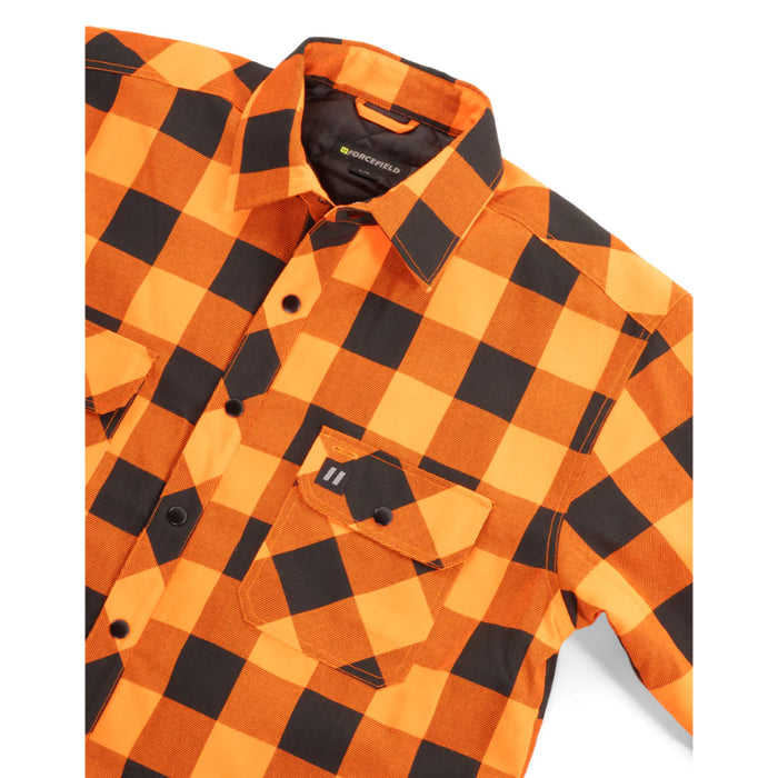 Forcefield® Hi Vis Orange/Black Buffalo Plaid Quilted Flannel Shirt Jacket - LC53QF-BPORBK