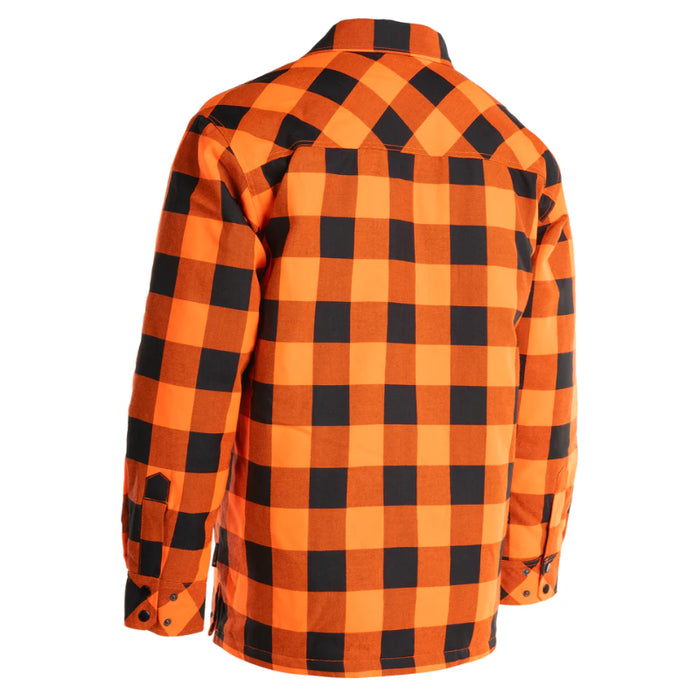 Forcefield® Hi Vis Orange/Black Buffalo Plaid Quilted Flannel Shirt Jacket - LC53QF-BPORBK