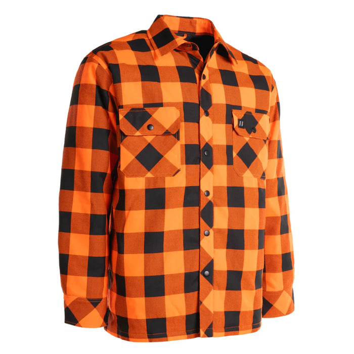 Forcefield® Hi Vis Orange/Black Buffalo Plaid Quilted Flannel Shirt Jacket - LC53QF-BPORBK
