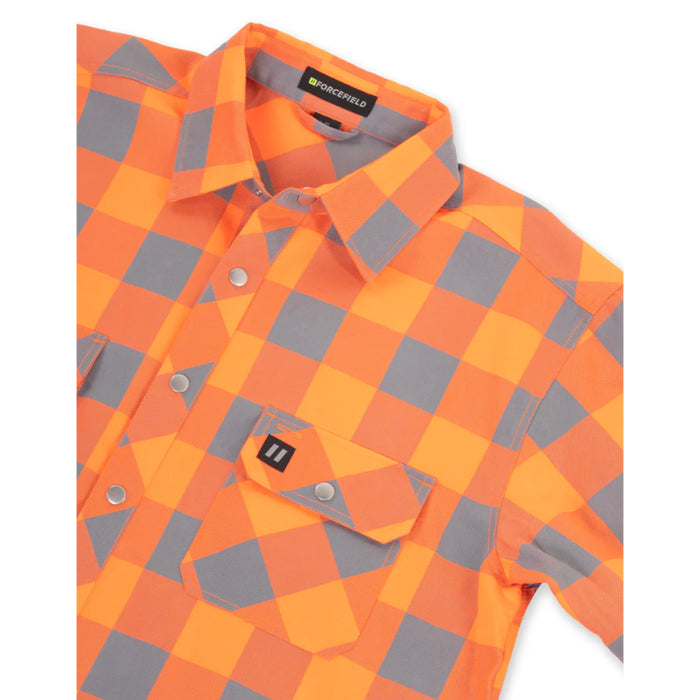 Forcefield® Hi Vis Orange Buffalo Plaid Unlined Flannel Shirt - LC43FS-HVOBP