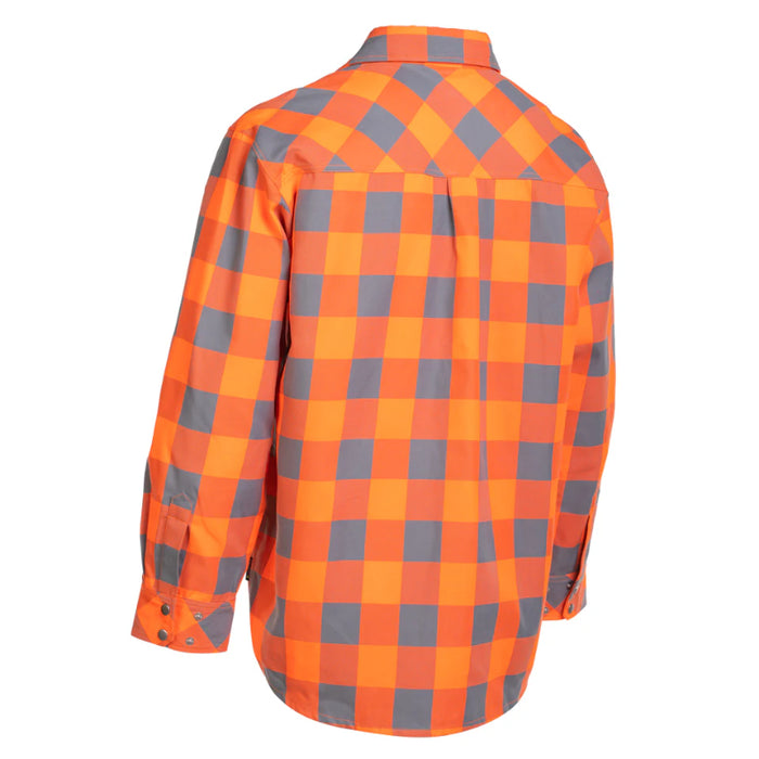 Forcefield® Hi Vis Orange Buffalo Plaid Unlined Flannel Shirt - LC43FS-HVOBP