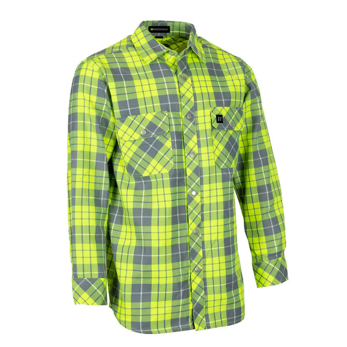 Forcefield® Hi Vis Plaid Unlined Flannel Shirt - LC43FS-HV
