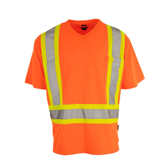 Forcefield® Hi Vis V-Neck Short Sleeve Safety Tee Shirt - BEPCSA