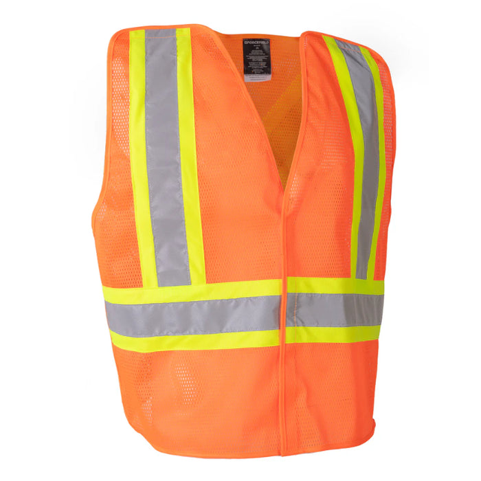 Forcefield® Hi Vis Lightweight Polyester Mesh Safety Vest with 5-Point Tear-Away - TV7
