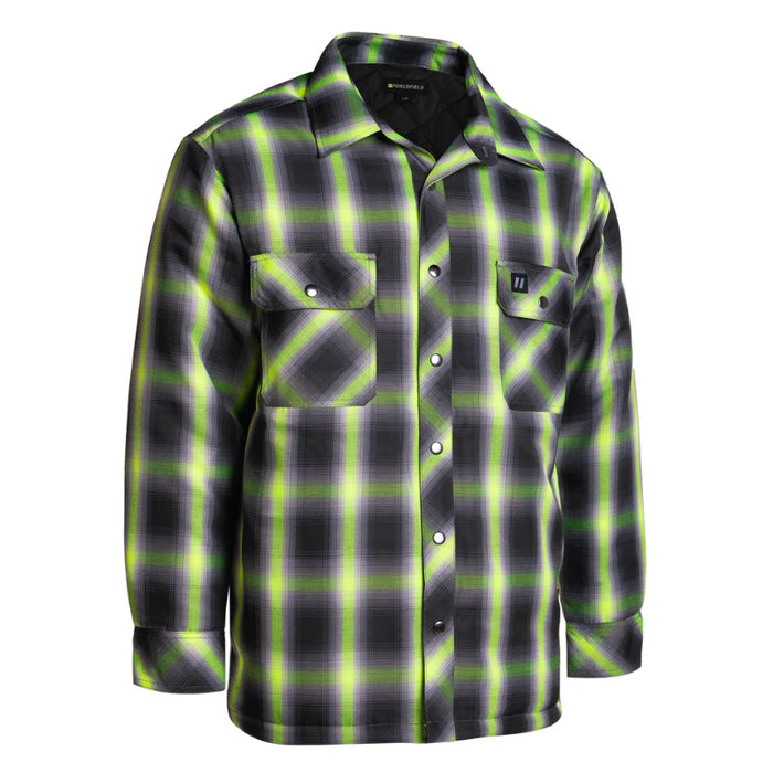 Forcefield® Lime Ombre Plaid Quilt-lined Shirt Jacket - LC53QF-OMBKLY