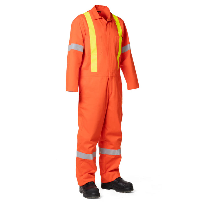 Forcefield® Retro Hi-Vis Safety Unlined Cotton Coverall with Reflective Striping - RTRC145