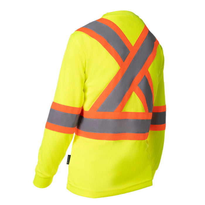 Forcefield® Women's Hi Vis Crew Neck Long Sleeve Safety Tee Shirt - WCBECSAL