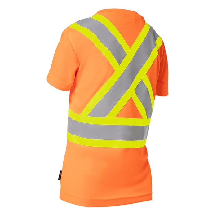 Forcefield® Women's Hi Vis Crew Neck Short Sleeve Safety Tee Shirt - WCBECSA
