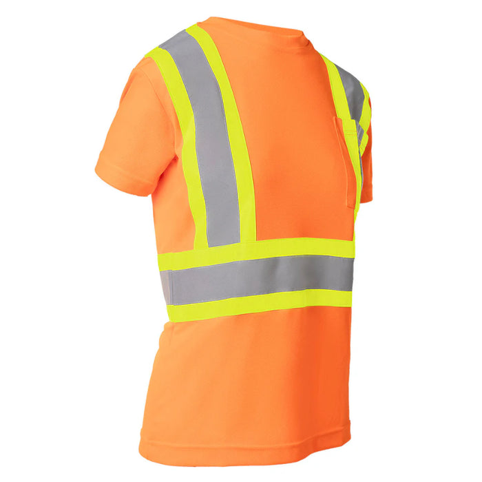 Forcefield® Women's Hi Vis Crew Neck Short Sleeve Safety Tee Shirt - WCBECSA